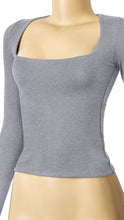 Load image into Gallery viewer, Heather Scoop Neck Long Sleeve Top
