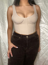 Load image into Gallery viewer, Zoe Corset Bustier Top - Oatmeal
